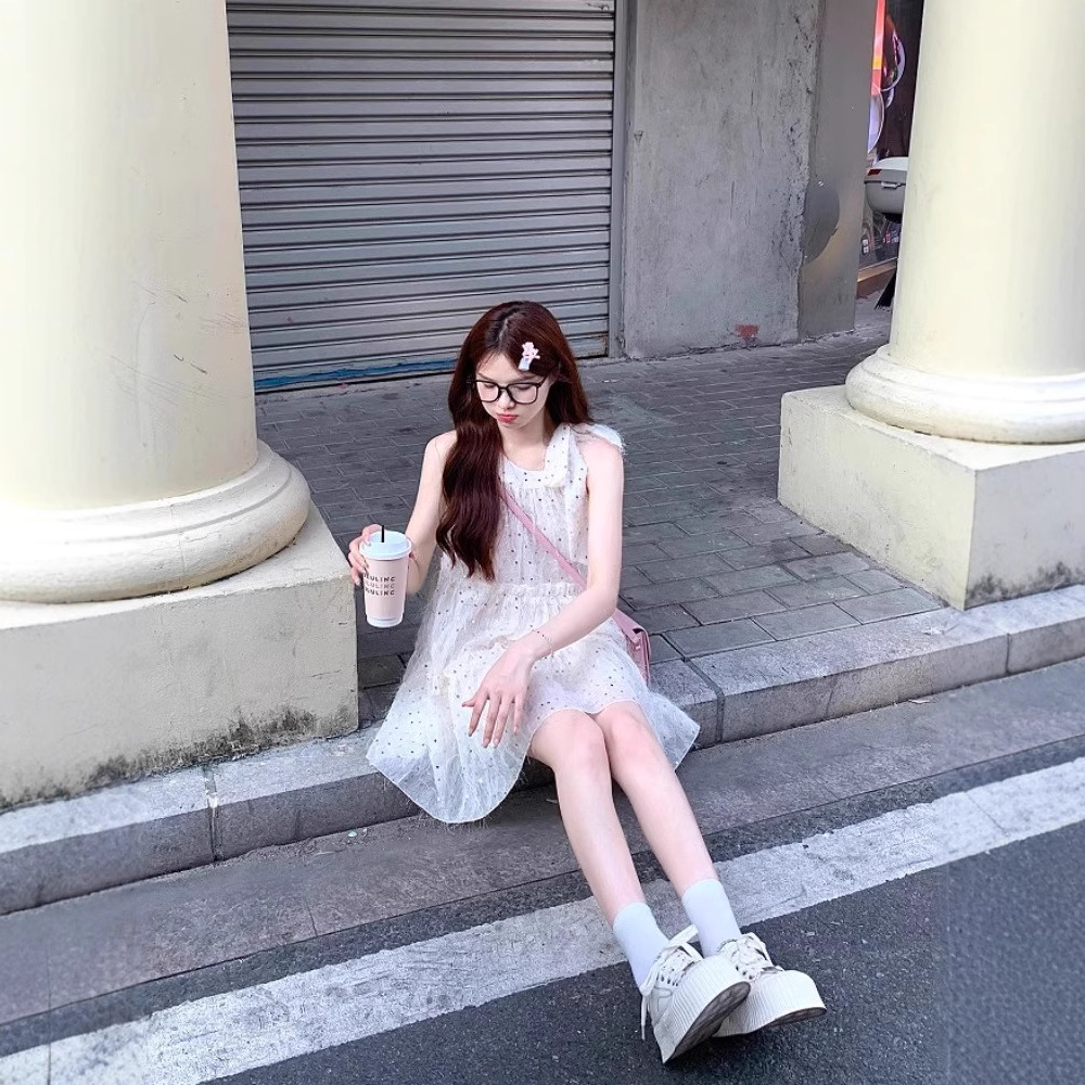ドットコーデ ドットコーデ キラめき水玉ふんわりワンピース