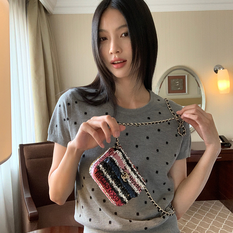 ドットコーデ 万能ドットパターン半袖シャツ