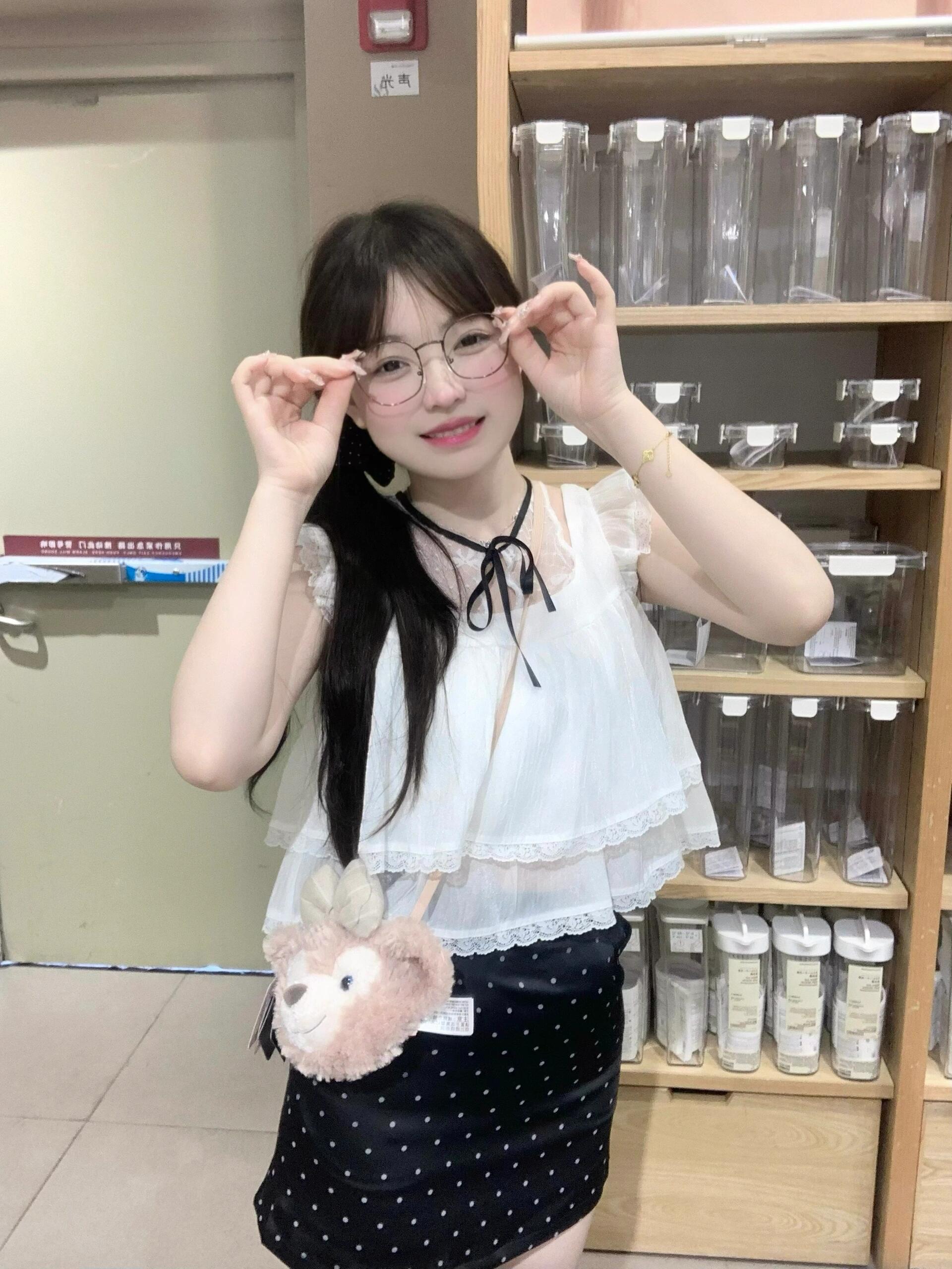 スカート ドットコーデ 小花柄ドット模様台形ミニスカート