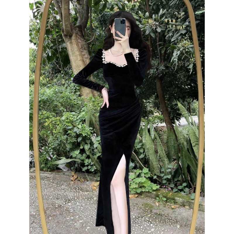 ふんわり袖レースカラーオケージョンワンピース