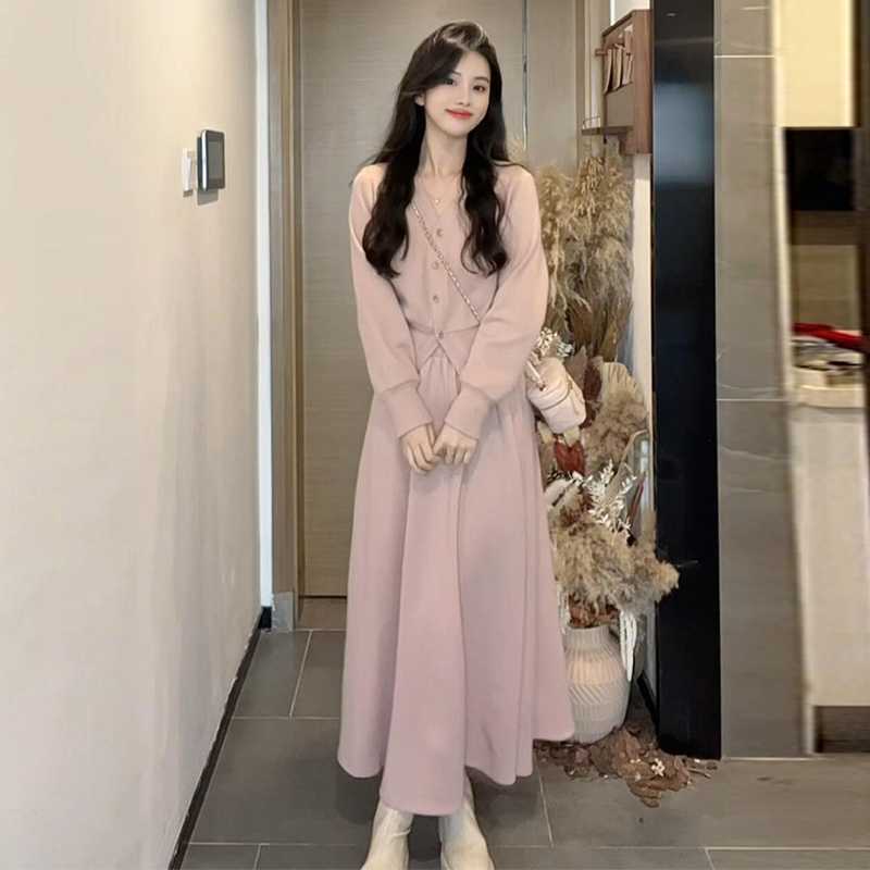 オケージョンワンピース シンプル上品リボンウエストマーク