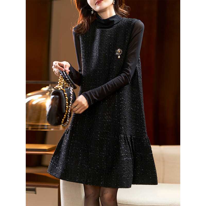 オケージョンワンピース シャイニーツイード オケージョン ジャンパードレス