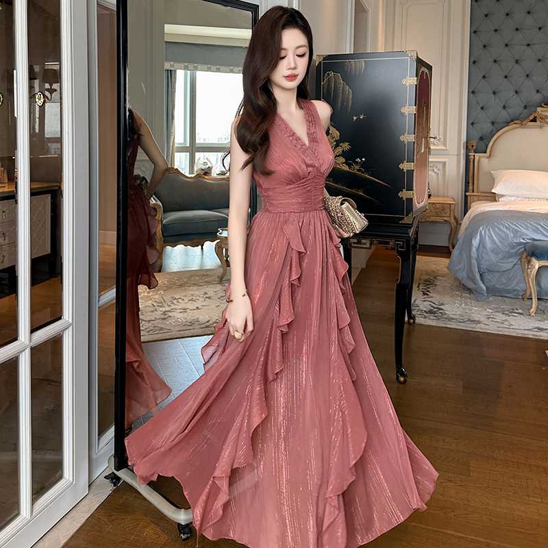 優美なシアーレイヤードオケージョンワンピース