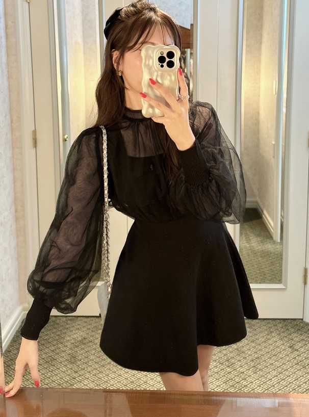 シアースリーブ パフオケージョンワンピース