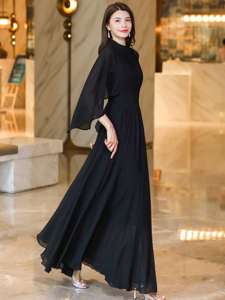 オケージョン ドレス オケージョン ドレス 優雅なケープ風袖ロングドレス