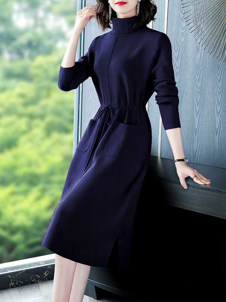 オケージョン　ドレス オケージョン　ドレス 上品ハイネック美シルエットワンピース