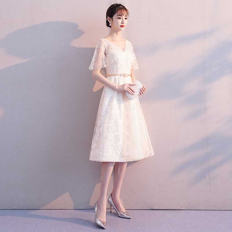 オケージョン　ドレス エレガント蝶袖レースチュールドレス