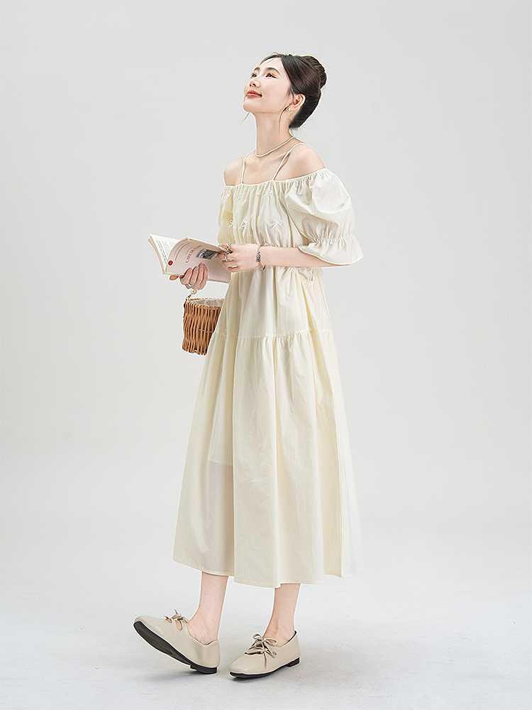オケージョン　ドレス 優美な佇まい フリルオフショルワンピース