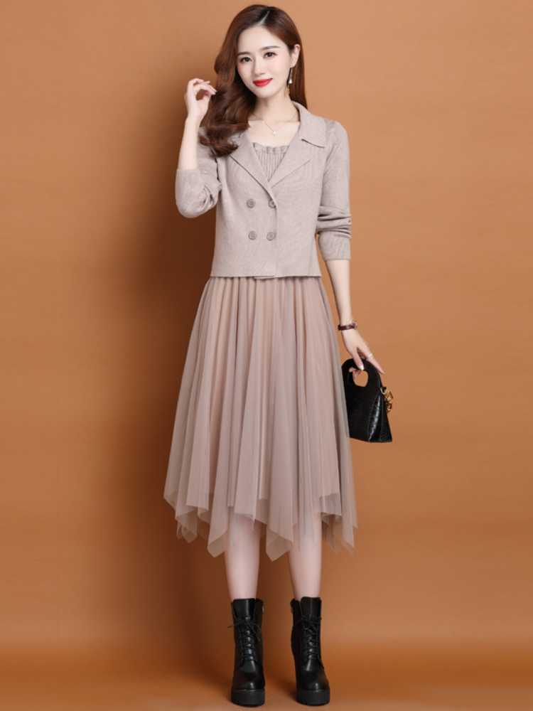 オケージョン ドレス ジャケット付きイレギュラーヘムチュール