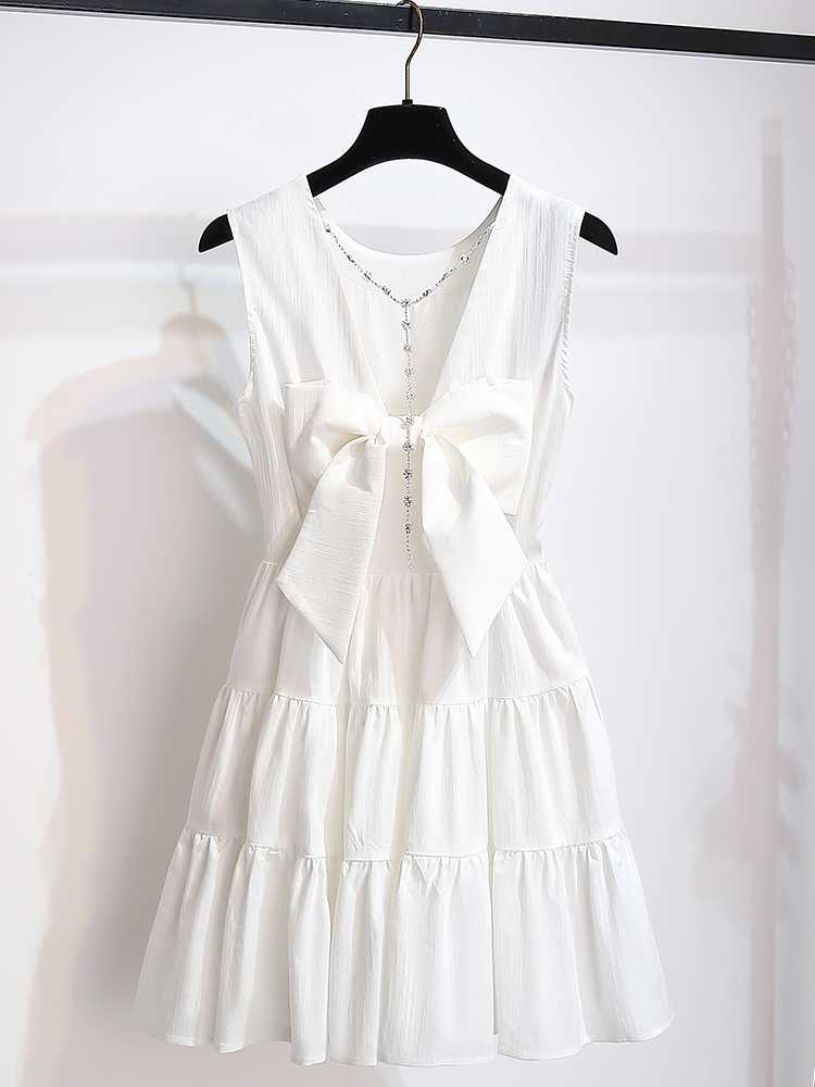 オケージョン ドレス リボン飾り ティアードワンピース