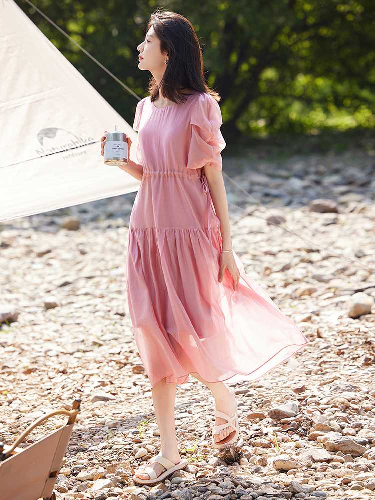 オケージョン ドレス 優美シフォン フリル袖ワンピース