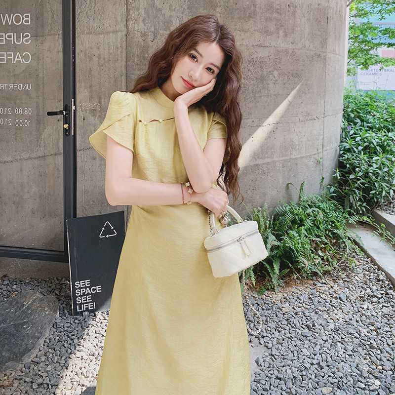 オケージョン ドレス 清楚レイヤード襟付きワンピース