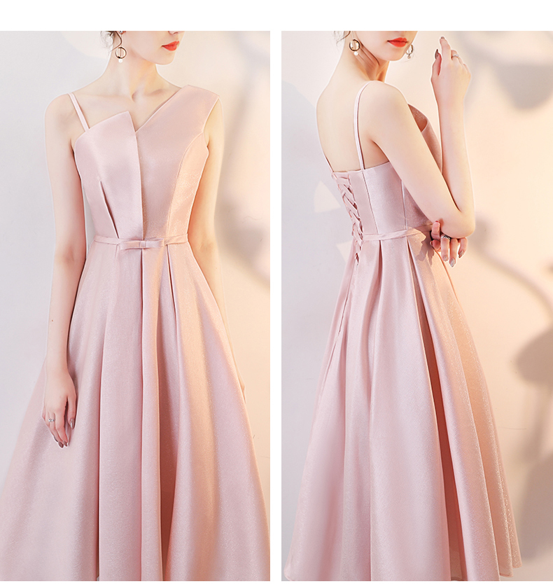 オケージョン ドレス アシンメトリーネックラインミモレ丈ドレスワンピース