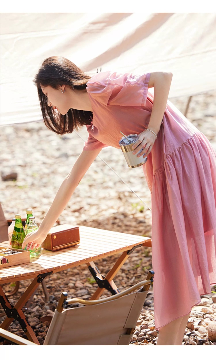 オケージョン ドレス 優美シフォン フリル袖ワンピース
