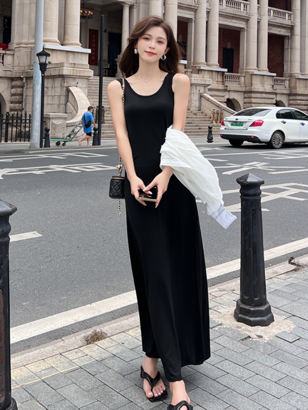 オケージョン　ドレス オケージョン　ドレス シンプル優美ノースリーブロングドレス