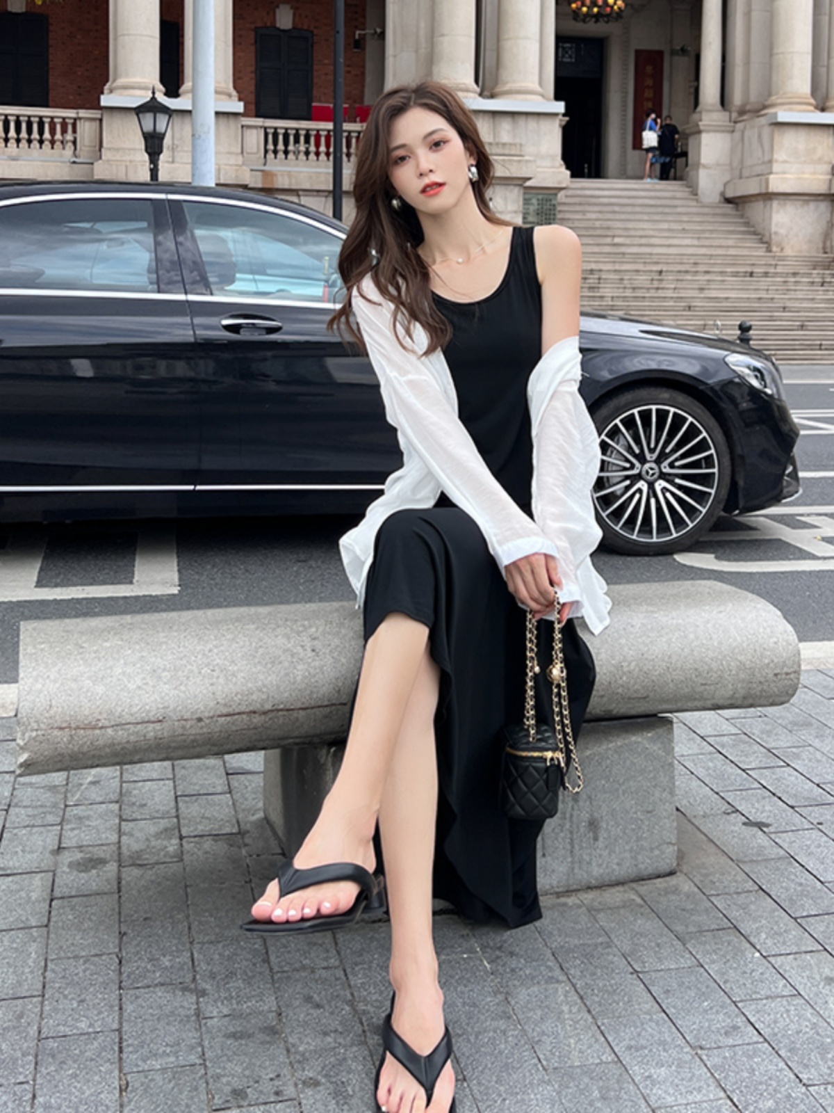 オケージョン　ドレス オケージョン　ドレス シンプル優美ノースリーブロングドレス
