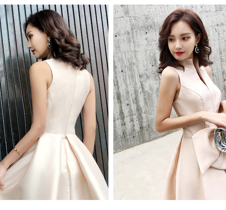 オケージョン ドレス サイドリボン付きノースリーブフレアワンピース