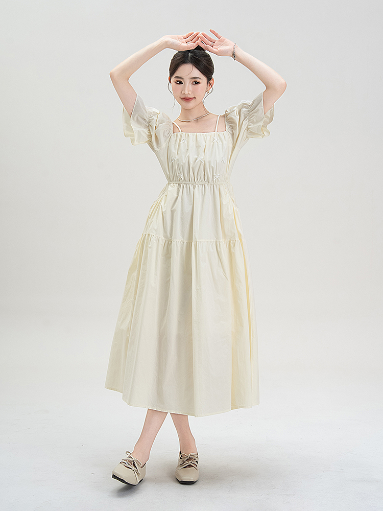 オケージョン　ドレス 優美な佇まい フリルオフショルワンピース
