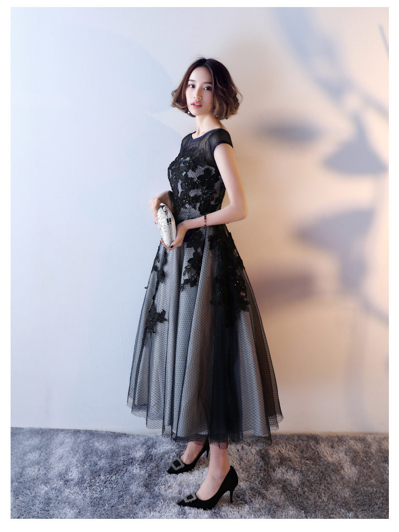 オケージョン ドレス フラワー刺繍チュール重ねフレアオケージョンドレス