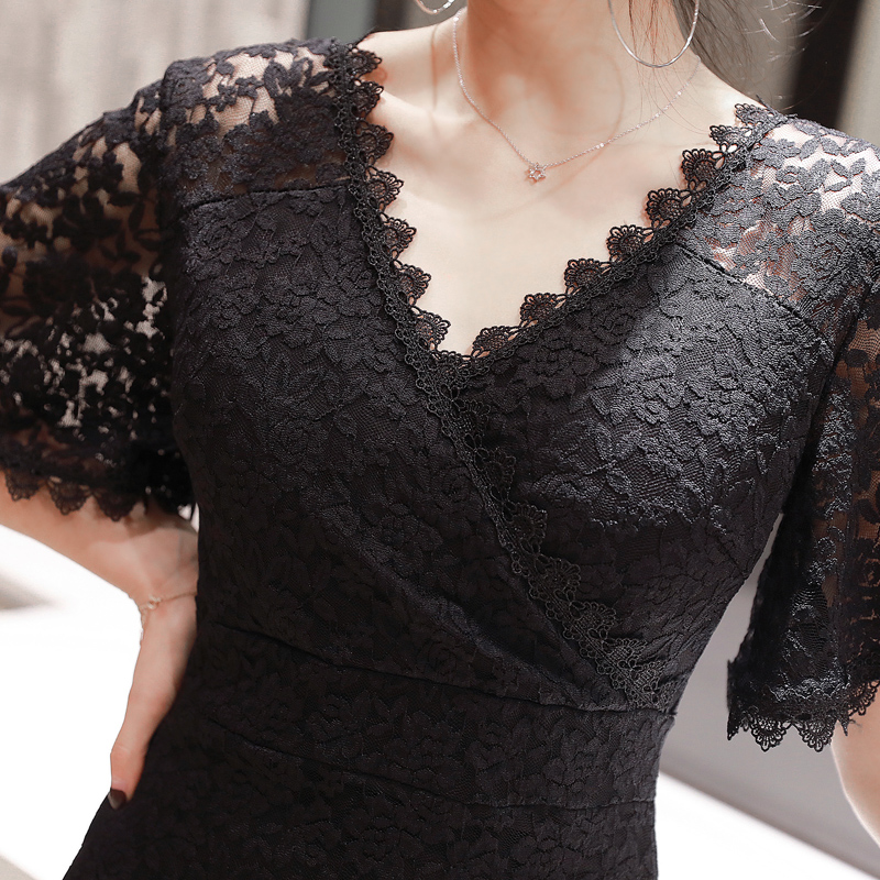 オケージョン ドレス 花柄総レース袖付きマーメイドロングドレス