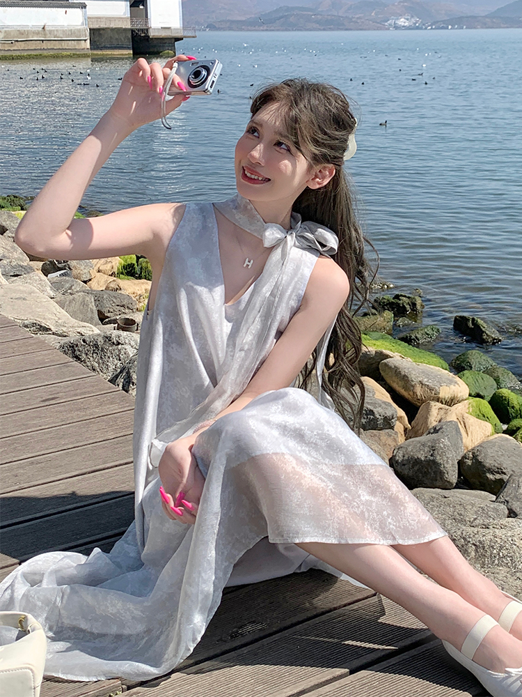 オケージョン　ドレス オケージョン　ドレス 湖畔の風が彩る 涼やかマキシワンピース