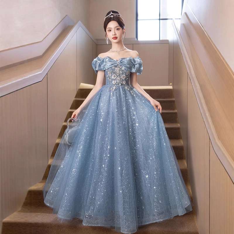 カラードレス きらめき姫巻きレースドレス