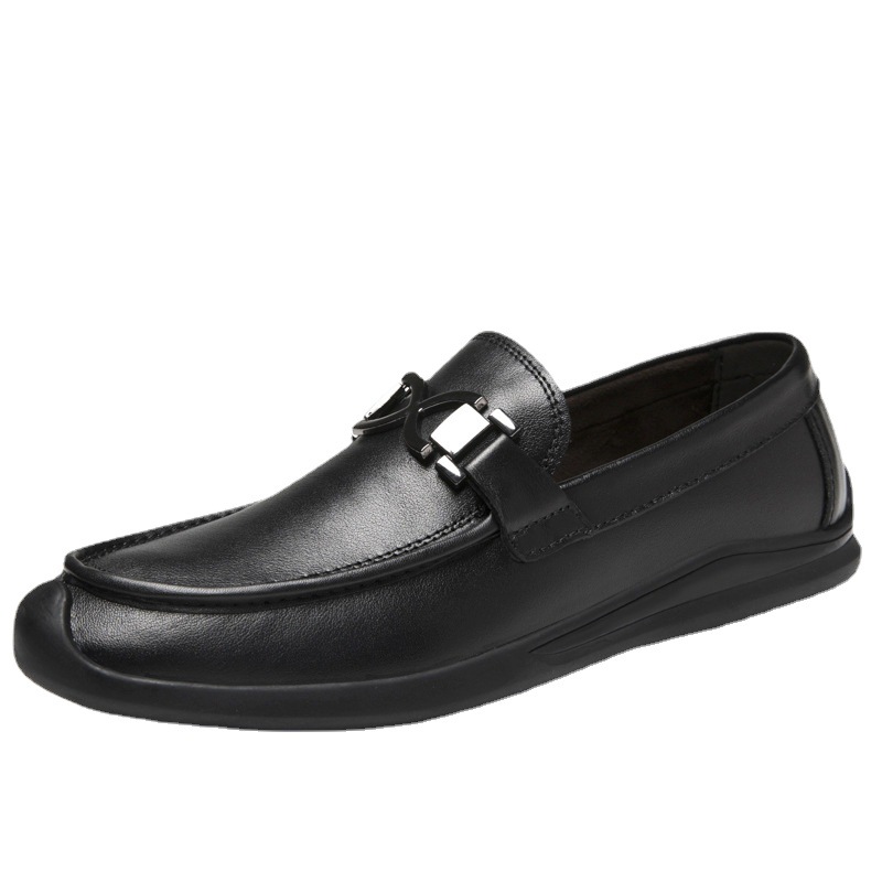 金属装飾パンチング本革ドライビングローファー