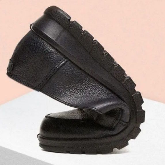 ドライビングシューズ 本革仕様リボン付きラバーソールローファー