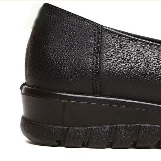 ドライビングシューズ 本革仕様リボン付きラバーソールローファー