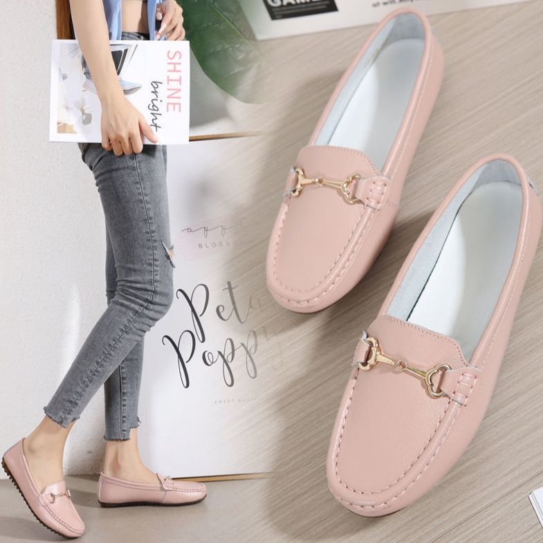 金具装飾モカシン風ドライビングローファー