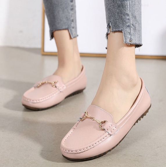 金具装飾モカシン風ドライビングローファー