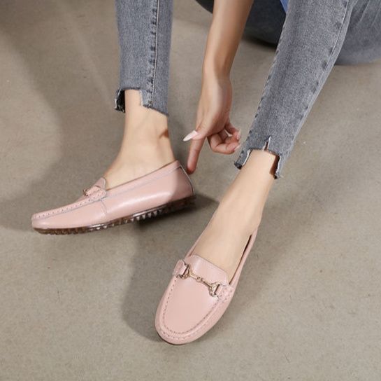 金具装飾モカシン風ドライビングローファー