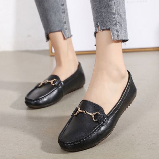 金具装飾モカシン風ドライビングローファー