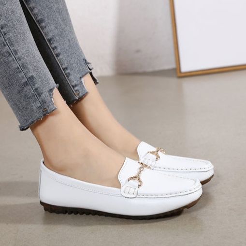 金具装飾モカシン風ドライビングローファー