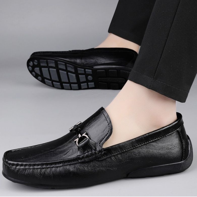 金具付き本革ドライビングシューズローファー