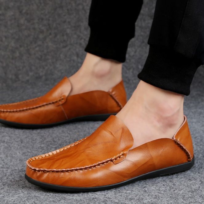  本革手縫いステッチドライビングローファー