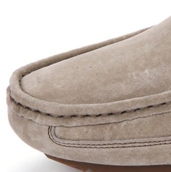 ドライビングシューズ 本革製二色切り替え運転用ローファー