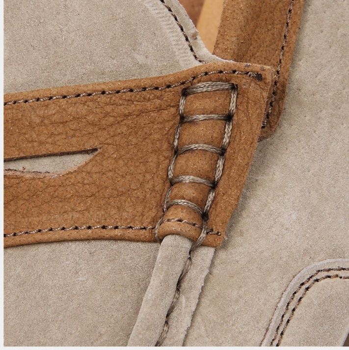 ドライビングシューズ 本革製二色切り替え運転用ローファー