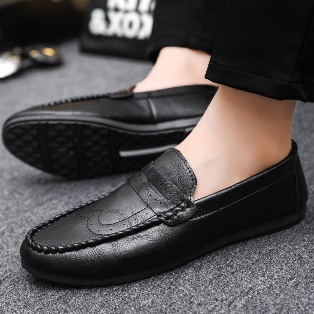 ドライビングシューズ 本革仕立て手縫い風モカシンローファー