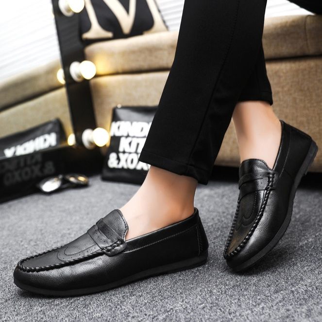 ドライビングシューズ 本革仕立て手縫い風モカシンローファー