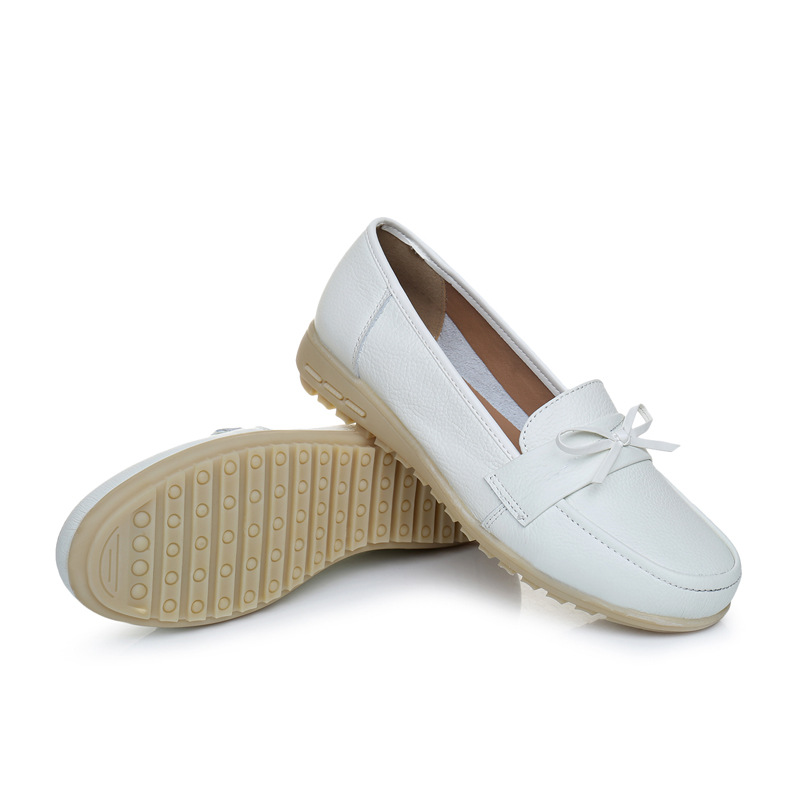 本革リボン付き滑り止めソール快適ドライビングローファー