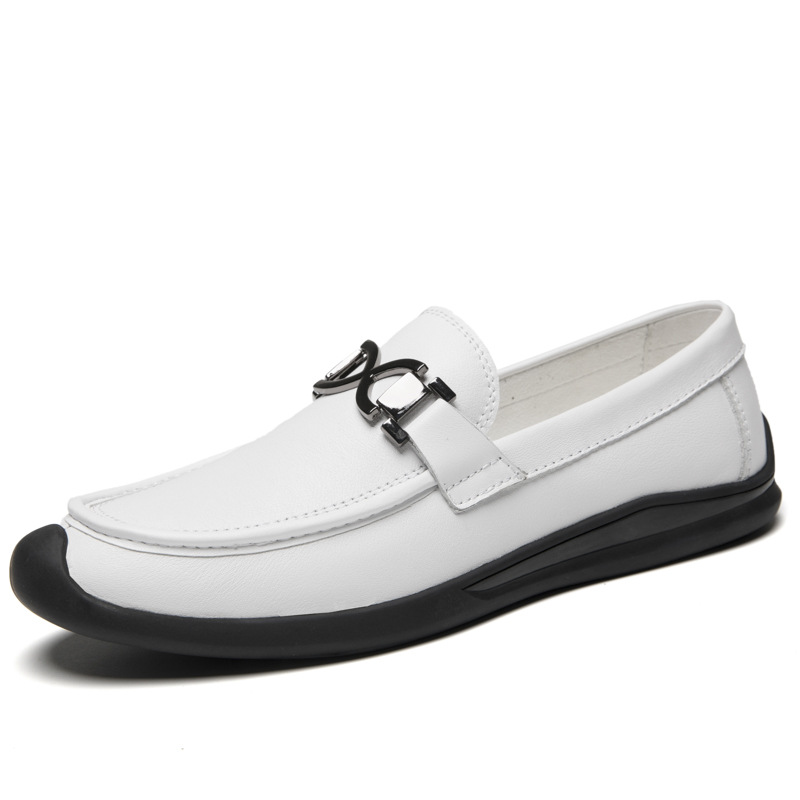 金属装飾パンチング本革ドライビングローファー