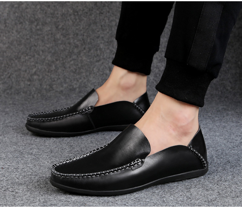  本革手縫いステッチドライビングローファー