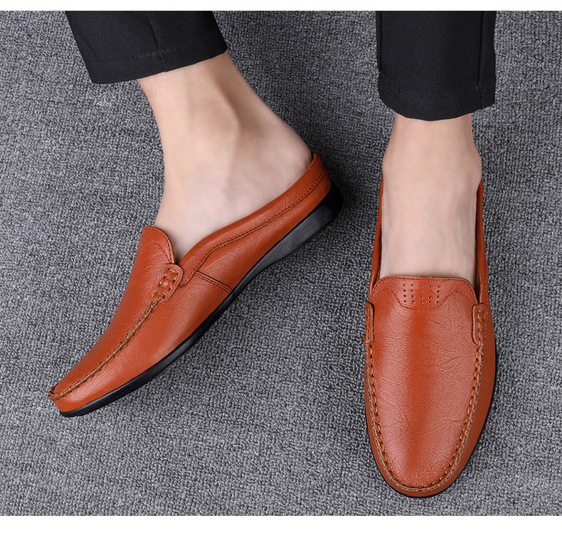  本革手縫い仕様かかとなしドライビングローファー