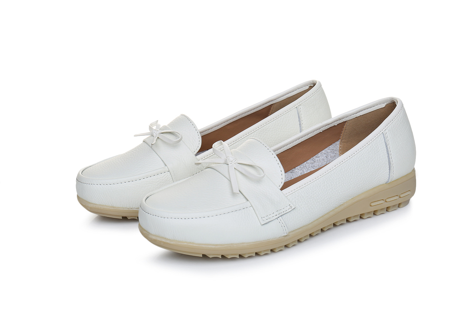 本革リボン付き滑り止めソール快適ドライビングローファー