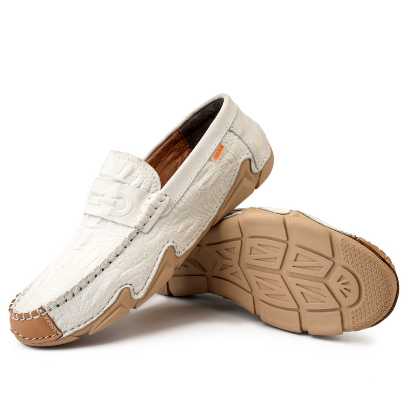 クロコダイル型押し本革ドライビングローファー