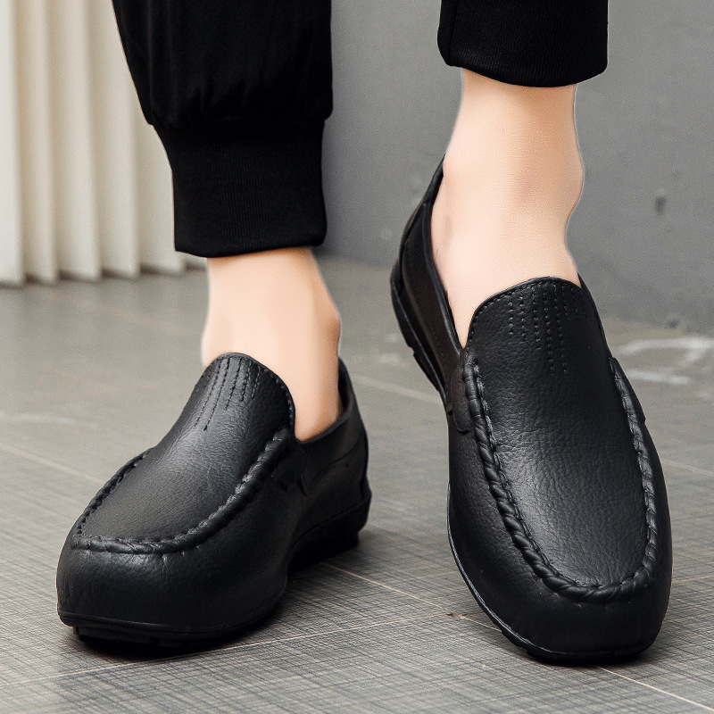 ドライビングシューズ 本革仕様の快適スリッポンローファー