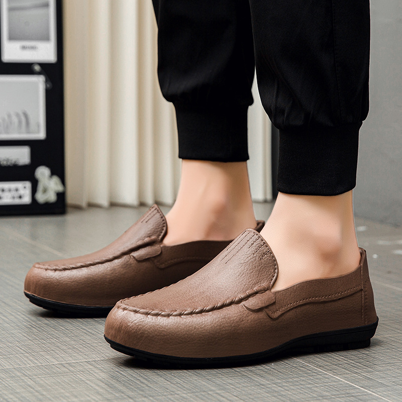 ドライビングシューズ 本革仕様の快適スリッポンローファー