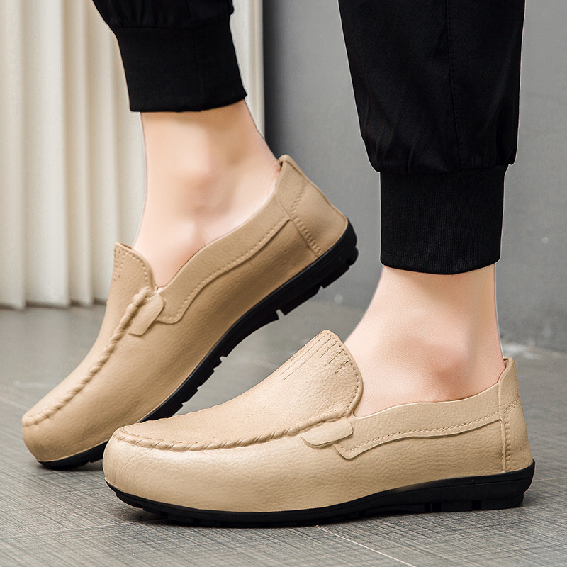 ドライビングシューズ 本革仕様の快適スリッポンローファー