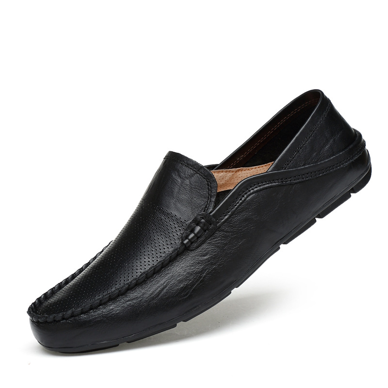 ドライビングシューズ 本革パンチング加工スリッポン型ローファー